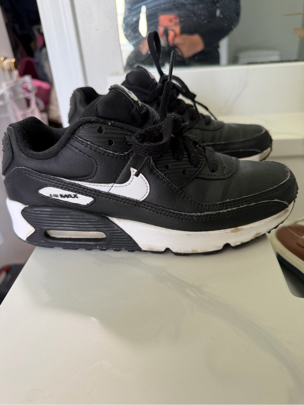 Kids Black & White Air Max Style Sneakers